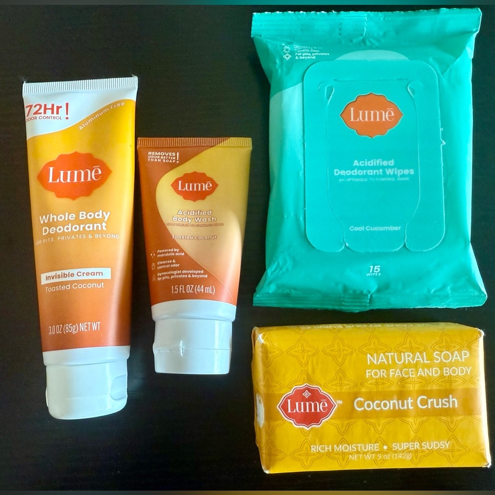 Lume Coconut Deodorant and Soap Set - Orange and White
